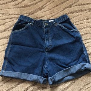 Dark blue denim shorts
